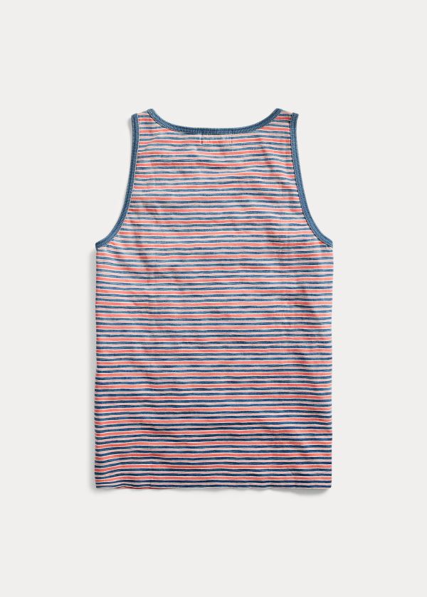 Men's Ralph Lauren Striped Cotton Tank Tops | 916035ZTL